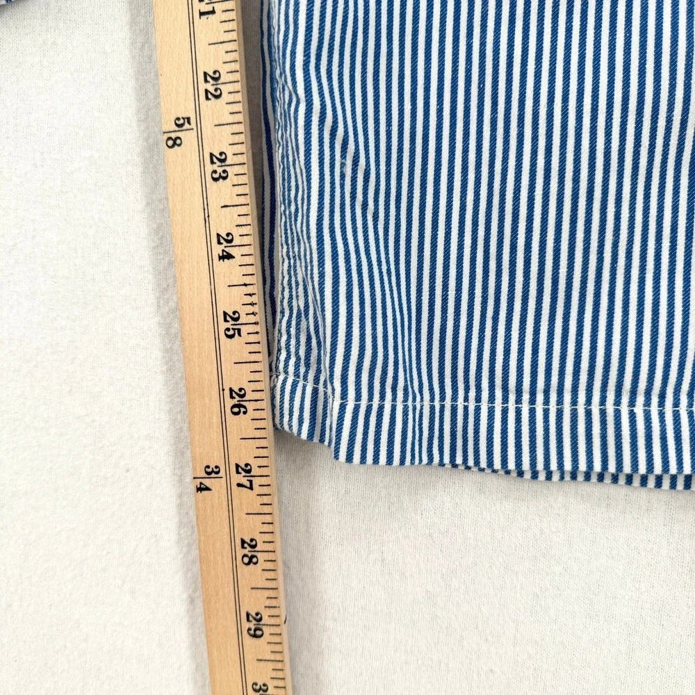OUTERKNOWN Station Jumpsuit Women Small Blue Railroad Striped Utility Coveralls